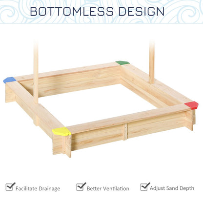 Premium Wooden Sandbox Canopy Set - Durable, Safe & Fun for Kids - Easy Assembly
