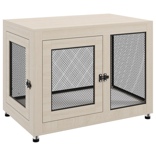Premium Dog Kennel Furniture: End Table w/ Two Doors, Soft Cushion for Large Dogs - High Quality, Easy Assembly - Buy Now!