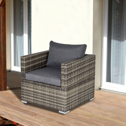 Modern Outdoor Patio Furniture Single Rattan Sofa Chair - Padded Cushion - Best Quality - Fast Shipping