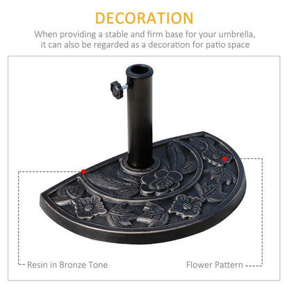 Heavy Duty Resin-Bronze Parasol Base | Sturdy & Secure | Perfect for Outdoor Umbrellas