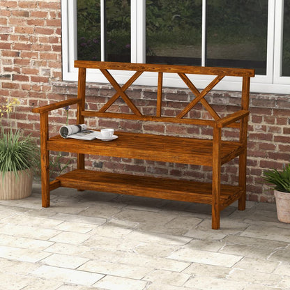 Premium Wooden Garden Bench w/ Storage - Durable, Stylish, Outdoor Seating
