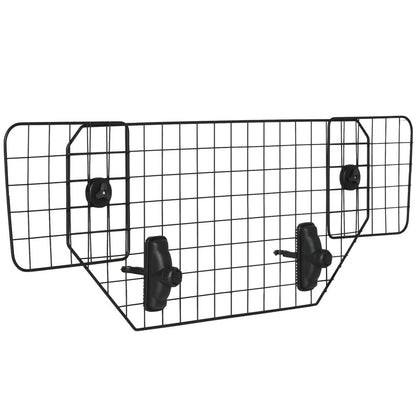 PawHut Heavy Duty Pet Dog Guard Wire Mesh Car Barrier Adjustable Auto SUVs Vehicle Fence Safety Grill Black