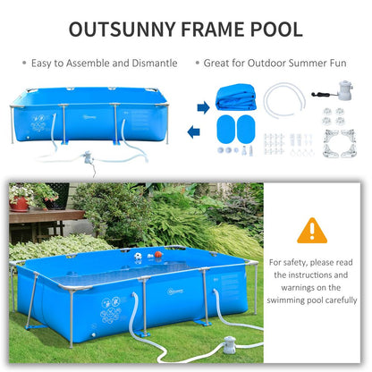 Premium Steel Frame Pool & Filter Pump Kit - Rust Resistant & Easy to Assemble - 315x225x75cm Blue