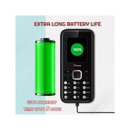 TTfone TT150 Blue Dual SIM Mobile - USB Cable & EE Pay As You Go