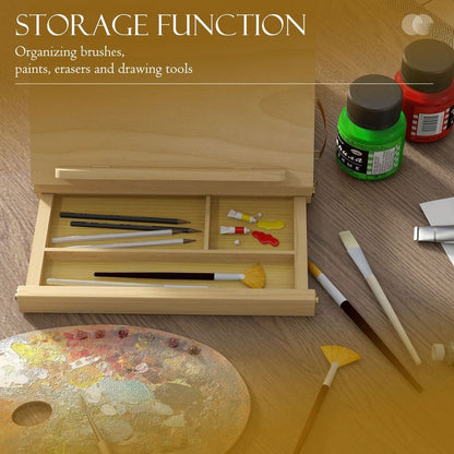Vinsetto Wooden Table Easel Box: Portable, Folding, Artist Quality, Storage Compartment