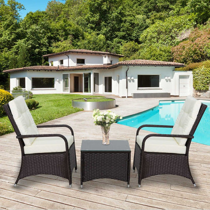 Premium Rattan Garden Furniture Set - 3 Pieces | Sofa Chair Table Bistro | High-Quality Wicker Weave | Stylish & Durable