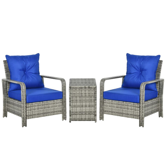 High-Quality 3-Piece PE Rattan Garden Sofa Set - Grey