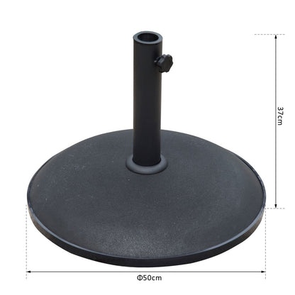 25kg Round Umbrella Base-Black | Sturdy & Rust-Resistant | Fits Multiple Umbrella Poles