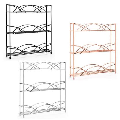 VINSANI FREE STANDING SPICE RACKS: Stylish, 3-tier design, store up to 18 spices, space-saving, high-quality iron wire