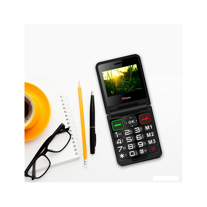 TTfone TT660 Flip Big Button Mobile, GiffGaff SIM, USB C Cable