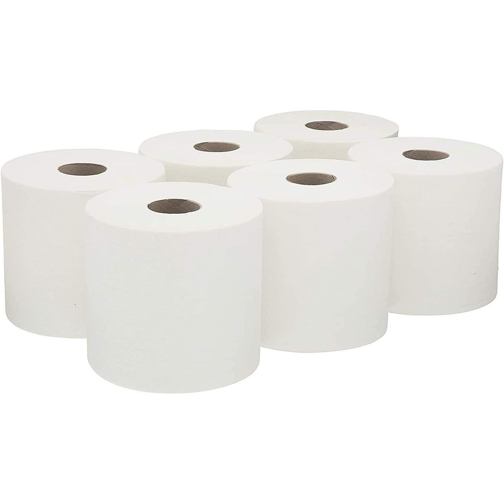ASPECT Kitchen Rolls Centrefeed (18 Rolls, White) | 2 Ply Embossed Pattern Paper Towels | Strong and Absorbent Tissue Paper | UK Supplier | Wipe Away | Perfect for Commercial & Kitchen Use