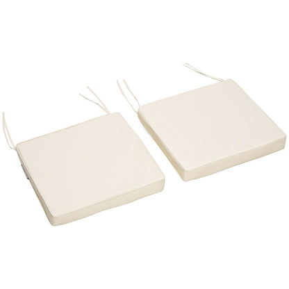 Premium 45x45cm Garden Seat Cushion Pad - Ties, Cream White