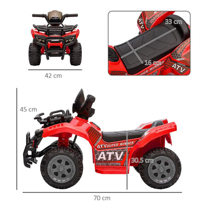 6V Kids Electric Ride on Car Toddler Quad Bike ATV for 18-36 month Red