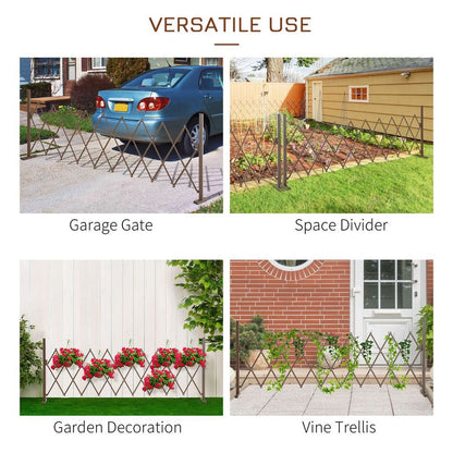 Outsunny Aluminum Fence Panel - Foldable & Movable - Dark Brown - Best Quality