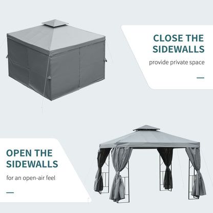 Premium 3x3m Metal Gazebo - Perfect for Weddings, Parties & Patios - Dark Grey