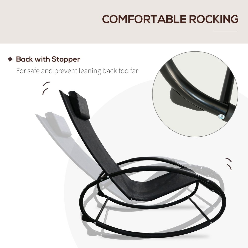 Outsunny Orbital Zero Gravity Rocking Chair, Durable & Comfortable, Perfect for Outdoor Relaxation