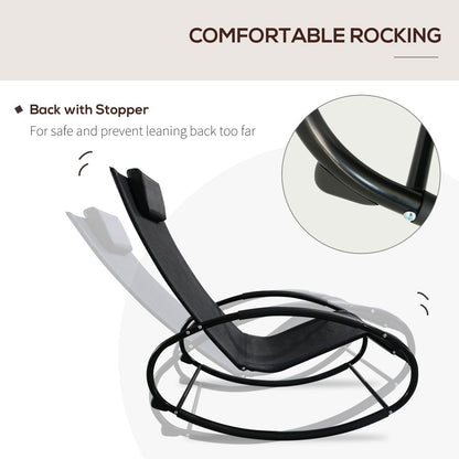 Outsunny Orbital Zero Gravity Rocking Chair, Durable & Comfortable, Perfect for Outdoor Relaxation