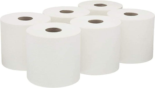 ASPECT Kitchen Rolls Centrefeed (18 Rolls, White) | 2 Ply Embossed Pattern Paper Towels | Strong and Absorbent Tissue Paper | UK Supplier | Wipe Away | Perfect for Commercial & Kitchen Use