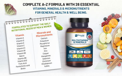Complete A-Z Multivitamins - 365 Vegan Tablets - Premium Quality