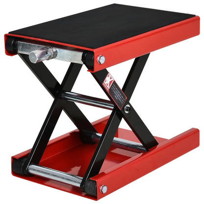 DURHAND 500KG Steel Motorbike Repair Lift Jack Siccor Hoist Stand Rubber Anti-Slip Top Bike Garage Home Red Black
