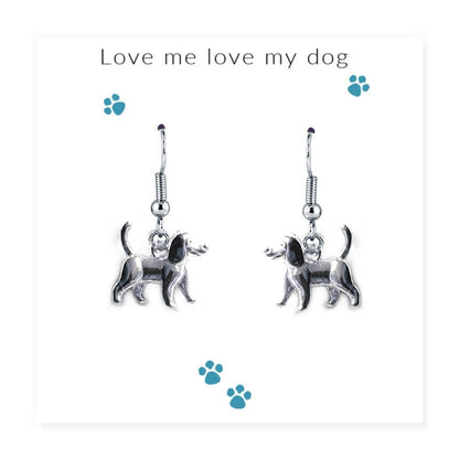 Love Me Love My Dog Earrings on Message Card