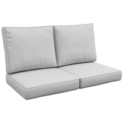 Premium Outsunny 2-Seater Outdoor Seat Cushion Set - High Quality, Light Grey