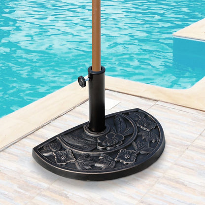 Heavy Duty Resin-Bronze Parasol Base | Sturdy & Secure | Perfect for Outdoor Umbrellas