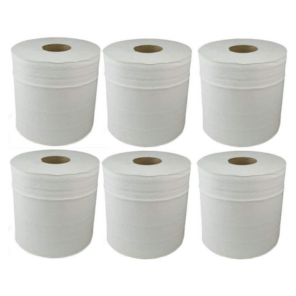 ASPECT Kitchen Rolls Centrefeed (18 Rolls, White) | 2 Ply Embossed Pattern Paper Towels | Strong and Absorbent Tissue Paper | UK Supplier | Wipe Away | Perfect for Commercial & Kitchen Use