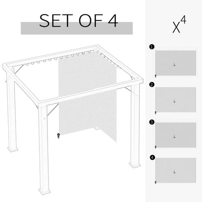 Premium 3x3(m) Gazebo Sidewall Set | 4 Panels | Beige | High-Quality | Easy to Install | Ideal for Outdoor Events | Outsunny