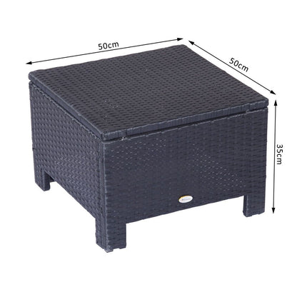 Premium Rattan Footstool Wicker Ottoman | Padded Seat Cushion | High Quality Furniture