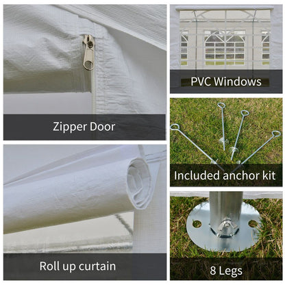 Premium 20x10 Car Tent | Outdoor Canopy Shelter | Water-Resistant | White
