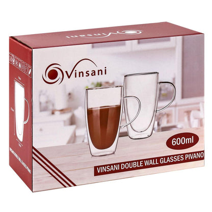 Ultimate Double Wall Glasses - VINSANI PIVANO 1010315. Perfect for Hot & Cold Drinks!
