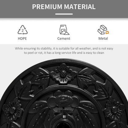 Elegant Half Round Parasol Base - Weather-resistant for Balcony - Black
