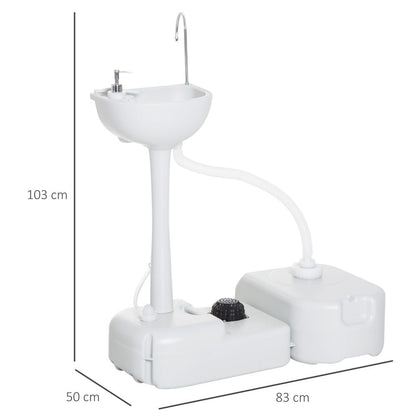Portable Hand Wash Sink - 24L Water Tank - Outdoor - High Quality - Sturdy & Durable - Easy to Carry - Perfect for Camping