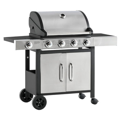 Premium Outdoor Gas BBQ Grill | 4+1 Burner Stainless Steel | 128x50x113cm | High-Quality and Durable