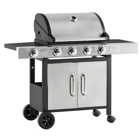Premium Outdoor Gas BBQ Grill | 4+1 Burner Stainless Steel | 128x50x113cm | High-Quality and Durable