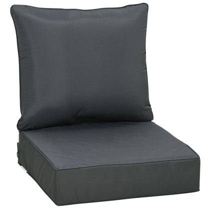 Outsunny Deep Seat Cushion Set - Grey, Removable/Washable Covers