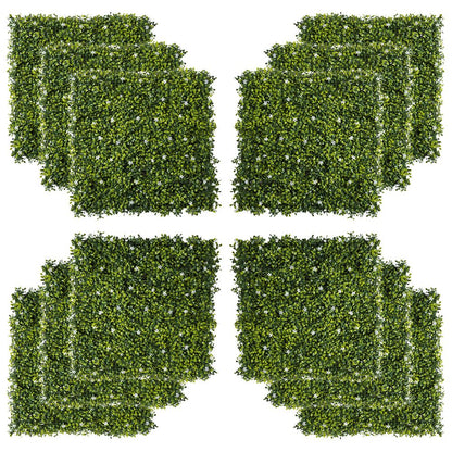 12PCS Artificial Boxwood Wall Panels 20" x 20" Grass Screen Milan Grass - Realistic, Low-Maintenance, Outdoor-Proof