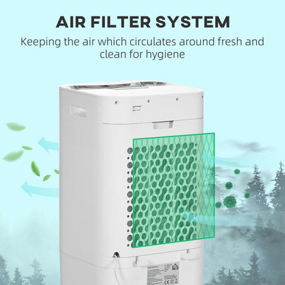HOMCOM Evaporative Air Cooler Fan Humidifier, Portable & Powerful - Perfect for Home & Office