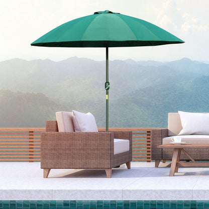 255cm Patio Parasol Umbrella Market Table Parasol 18 Sturdy Ribs