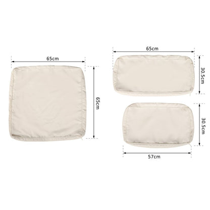 12-Piece Cushion Cover Replacement for Outdoor Garden Rattan Furniture Beige