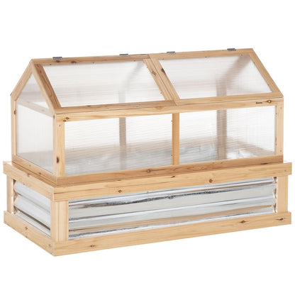 Premium Raised Garden Bed with Greenhouse Top, 122x61x81.7cm, Natural Kit