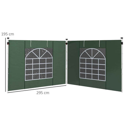 Premium Green Pop Up Gazebo Side Panels - 2 Pack, Replacement for 3x3(m) or 3x6m Canopies