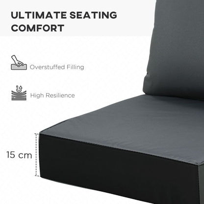 Outsunny Deep Seat Cushion Set - Grey, Removable/Washable Covers