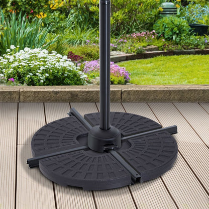 Portable Umbrella Base Stand Weights - Sand & Water Filled - Holds 13kg - HDPE Plastic - Outsunny