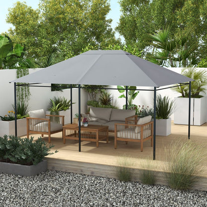 Outsunny 3x4m Gazebo Canopy Replacement - Light Grey
