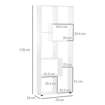 Elegant 8-Grid Bookshelf: Multipurpose Bathroom & Kitchen White Decor Shelf