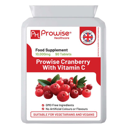 Prowise Cranberry with Vitamin C - Immune Support, Urinary Tract Health - 10,000mg + 80mg