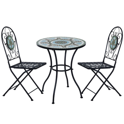 Premium 3pc Bistro Set: Folding Chairs, Patio Furniture, Outdoor - High Quality!