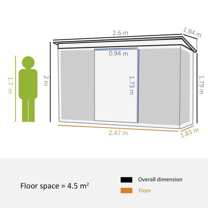 Premium Quality Outsunny Garden Shed - Tool Organizer w/ Double Sliding Door - Durable & Spacious Outdoor Storage - Grey